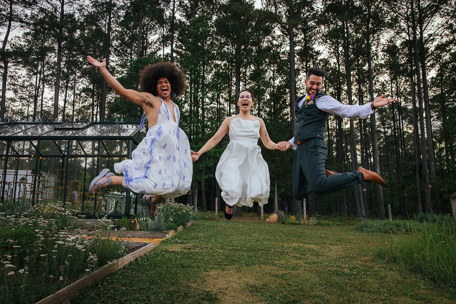 Chapel Hill NC wedding reception — candid guest moments