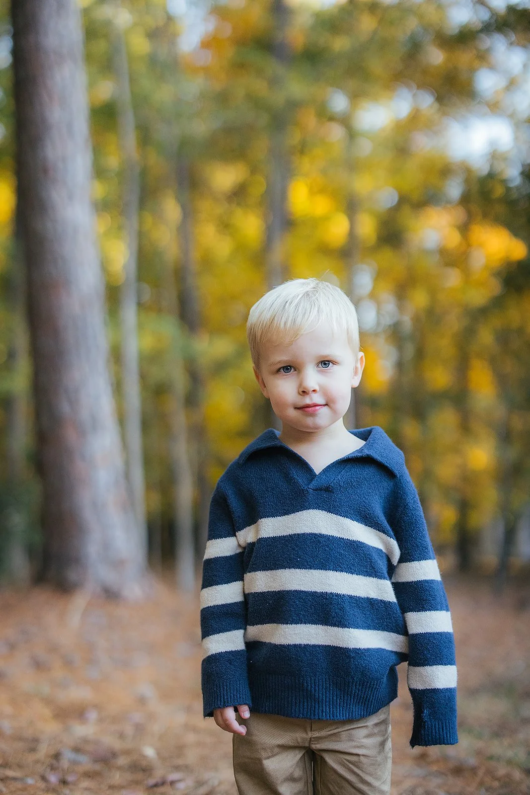 YoungBoyBlueAndWhiteStripedSweaterOutsideFamilySessionChapelHillNC