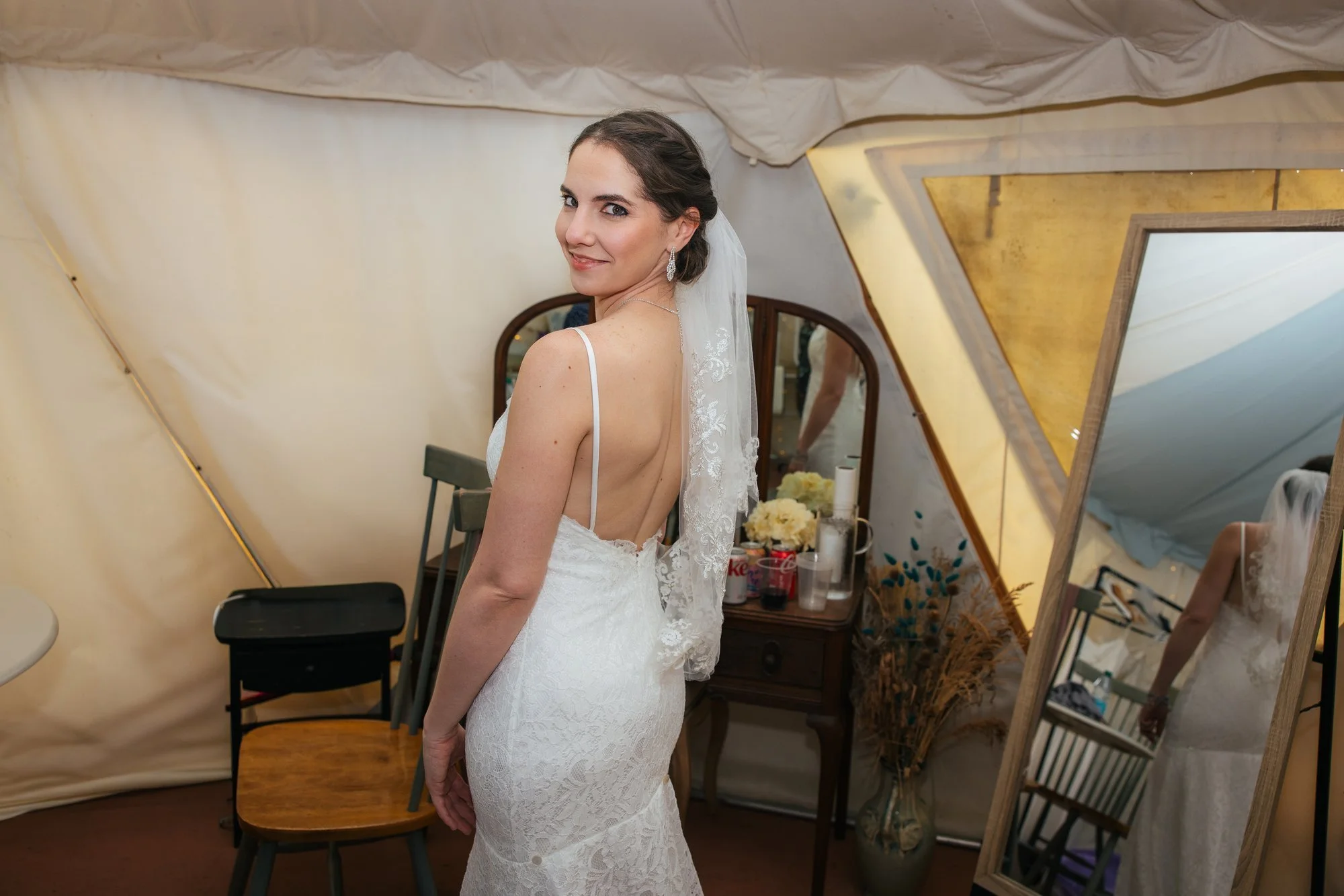 Bride getting ready with her mother — Chapel Hill NC wedding photographer