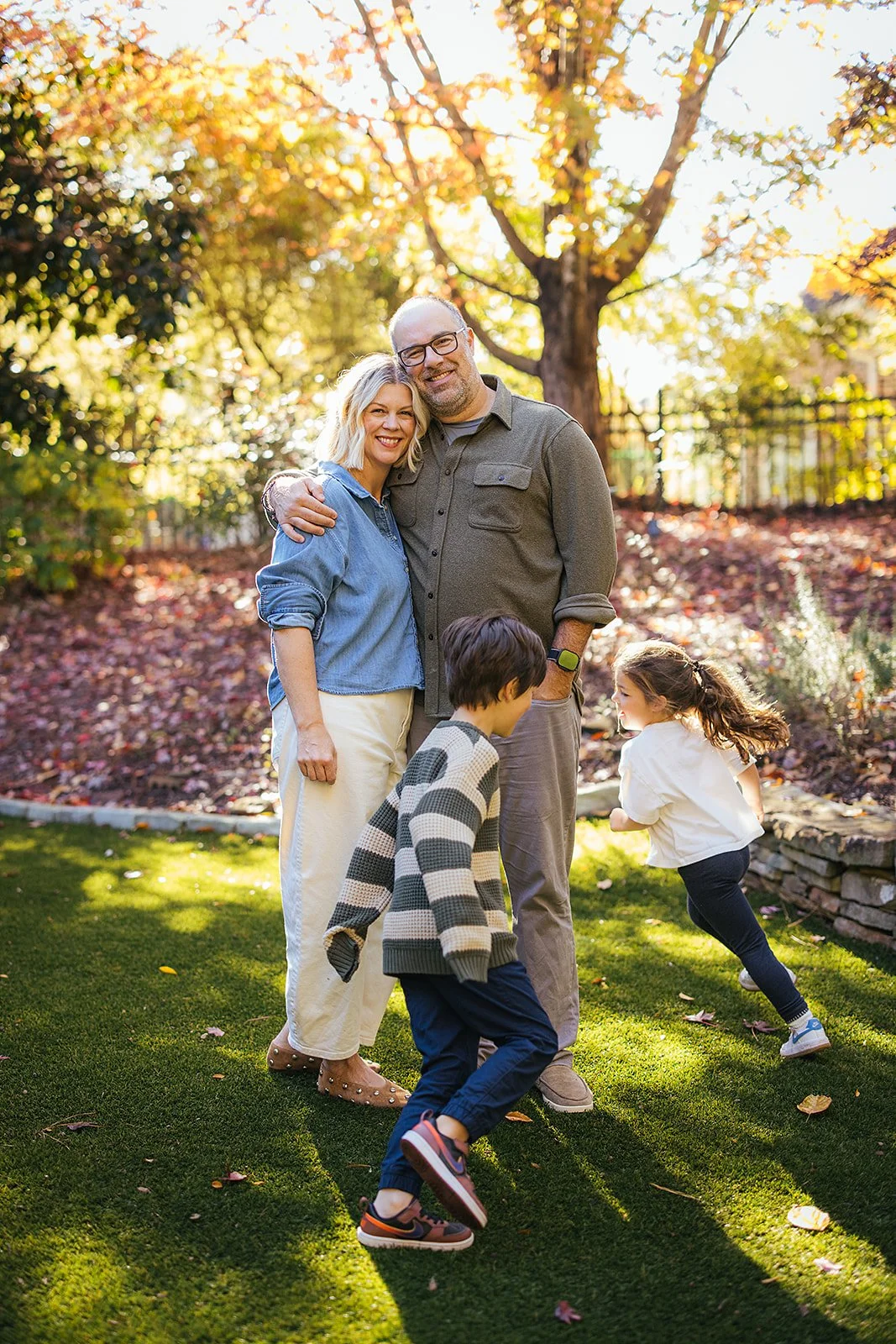 Kids Running Around Parents in Backyard Durham NC
