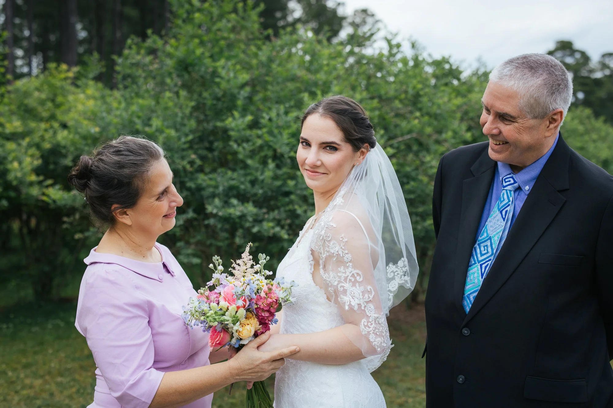 Bride in her mother's lace wedding gown — Chapel Hill wedding photographer Katrina Williams