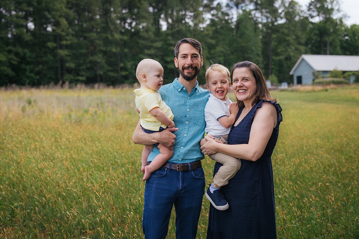 Wide field family portrait during an outdoor session at Blackwood Farm Park