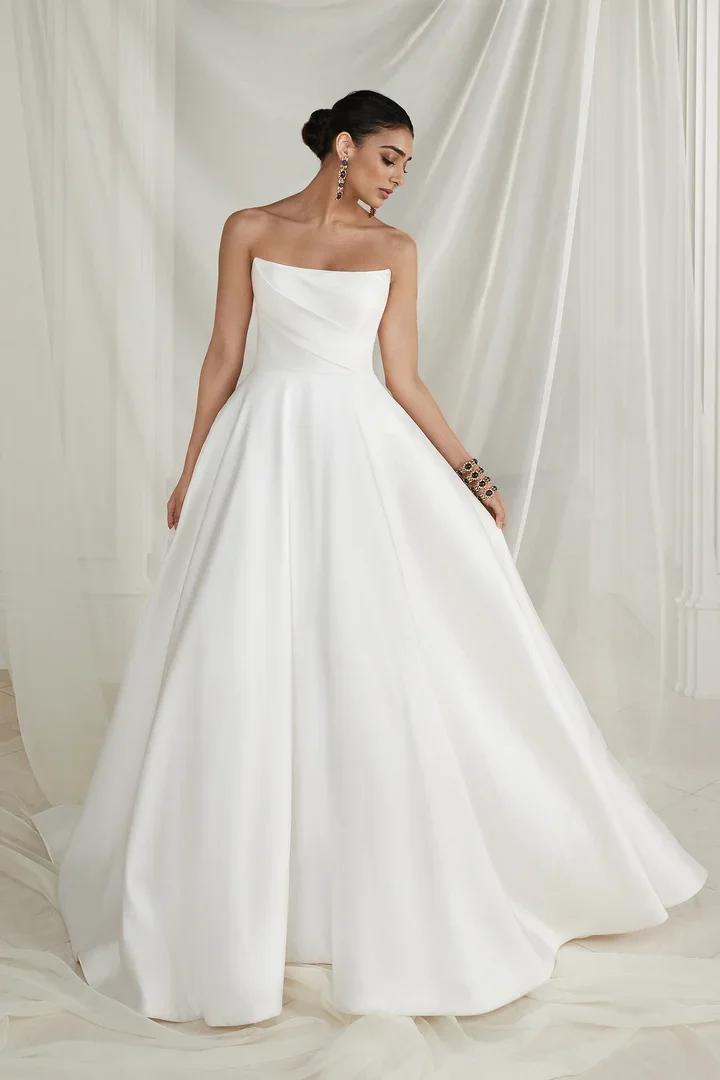 estelle justin alexander scoop neck mikado aline wedding dress.webp