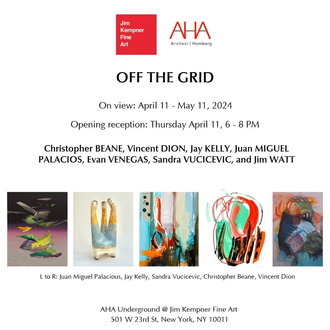 🔔 YOU&rsquo;RE INVITED! 

Join us and @ahafineart at the gallery on April 11th, 2024 from 6PM - 8PM for the opening reception of Off the Grid. 

Can&rsquo;t make it on the 11th? View the exhibition anytime from April 11th to May 11th at AHA Fine Art