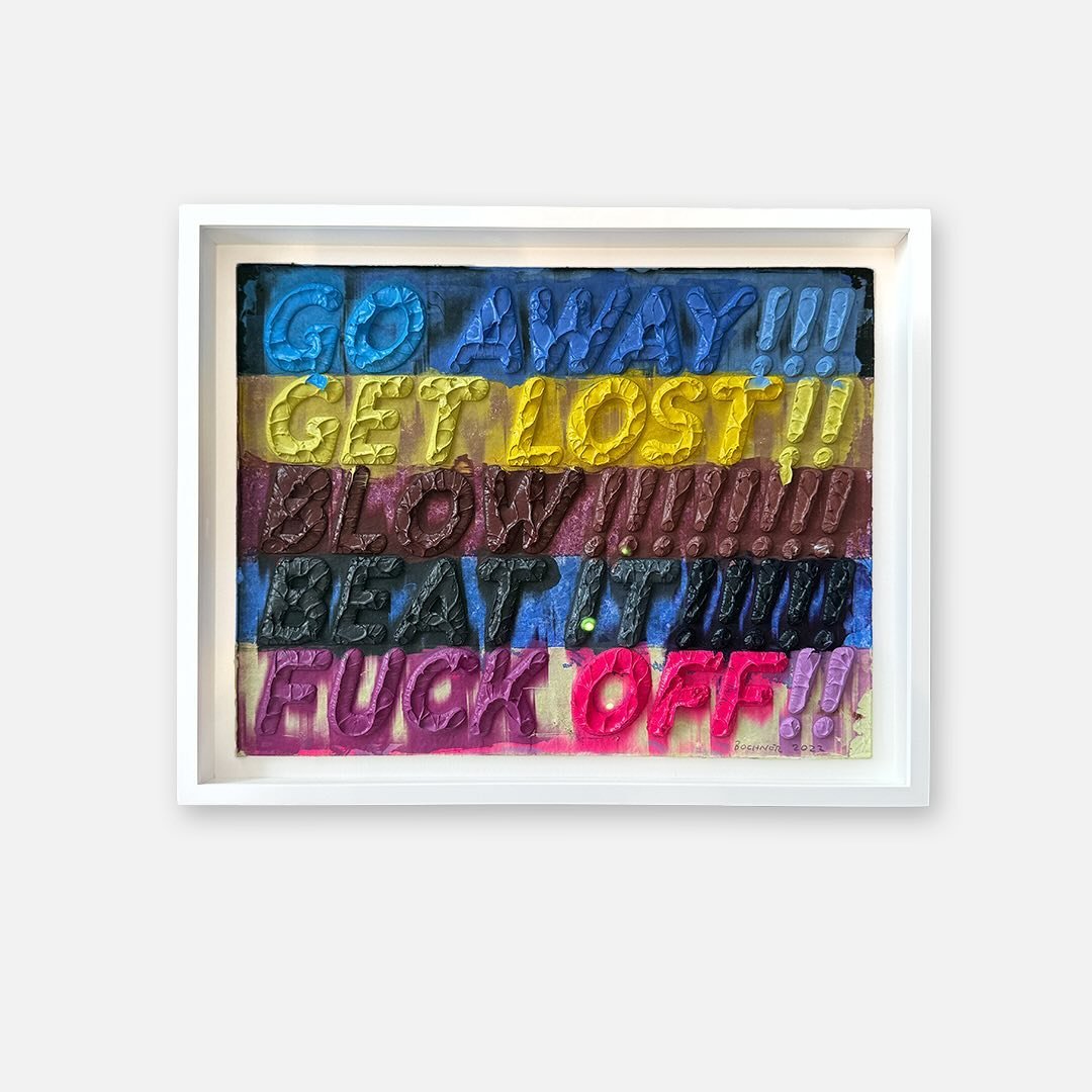 Mel Bochner&rsquo;s &ldquo;Go Away&rdquo; on view now at the gallery. 🎨

Mel Bochner
&ldquo;Go Away&rdquo;, 2022
Monoprint in oil with collage, engraving and embossment on handmade paper
12 1/4 x 16 inches

#melbochner #monoprint #nycart #nycartgall
