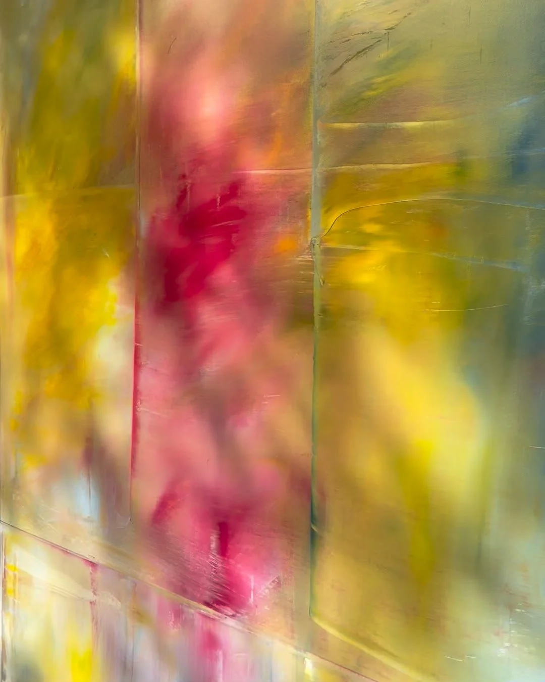 Sunlight dancing on Jim Watt&rsquo;s &ldquo;To a Groove 10&rsquo; in our front window. 💃🕺

Come see the full exhibition!
Now showing through December 7th!

@jimwatt_art 

#jimkempnerfineart #jimwatt #painting #contemporaryart #contemporarypainting 