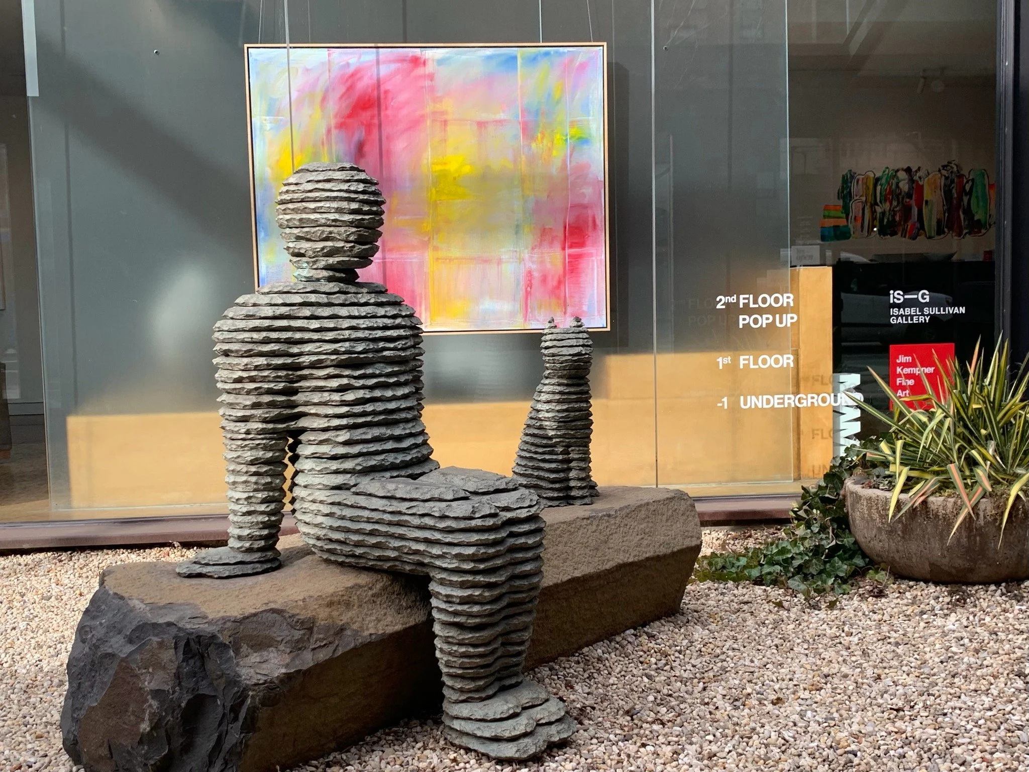 Our garden before the snow blankets the city~

Boaz Vaadia
Amaryahu with Cat, 2009
Bronze, basalt, and bluestone
Edition of 5

Jim Watt
To a Groove 7, 2025
Oil on canvas
48 x 60 inches

#jimkempnerfineart #nycgallery #contemporaryart #boazvaadia #scu