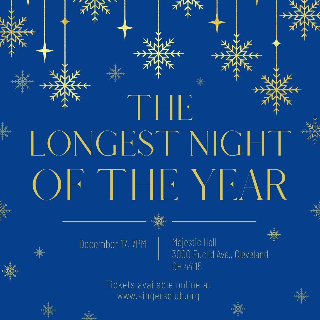 Believe it or not - we're less than a month away from our holiday concert! ❄️🌙

Join us for The Longest Night of the Year in one of Cleveland's newest venues, Majestic Hall. This family-friendly program promises a meditative celebration of the comin