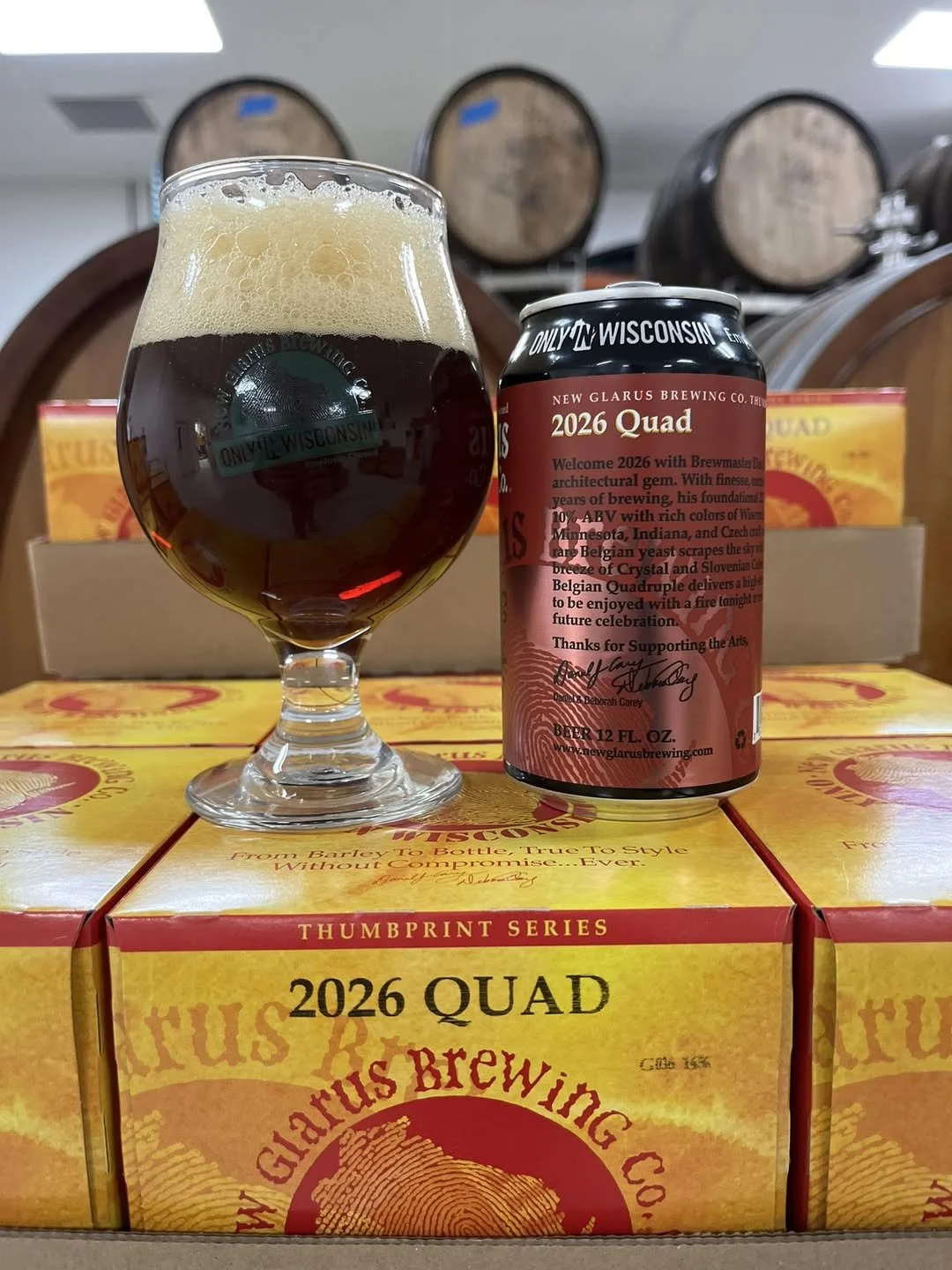 New Glarus latest thumbprint beer is 2026 Quad