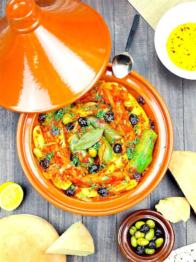 Moroccan Chicken Tagine with Preserved Lemons & a Spanish White Wine