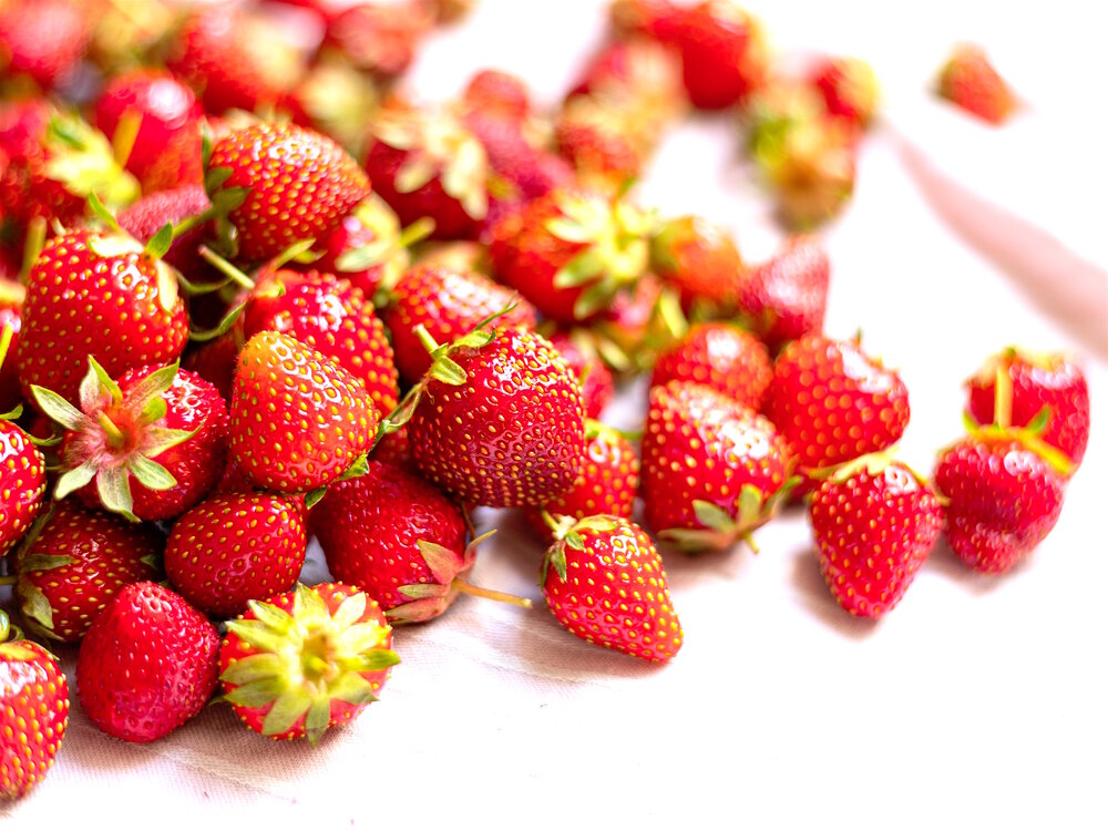 Bunch of ripe red strawberries