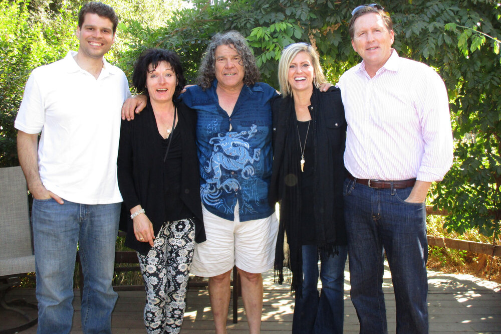 Our visit to Pisoni featuring from left to right: Jeff Pisoni, Gary’s wife Margeurite, Gary Pisoni, me + the Hubs