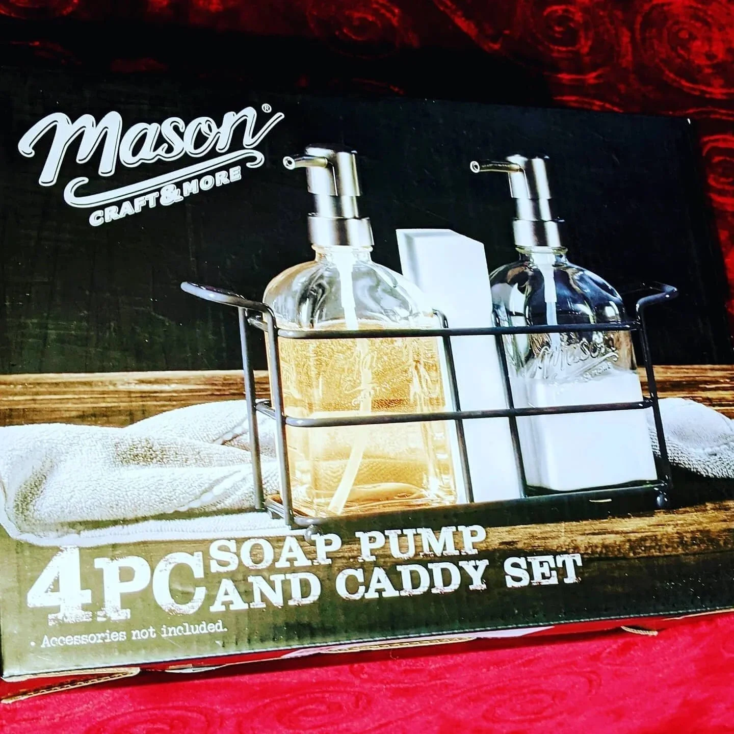 4 Pieces  Soap Pump &amp; Caddy Set