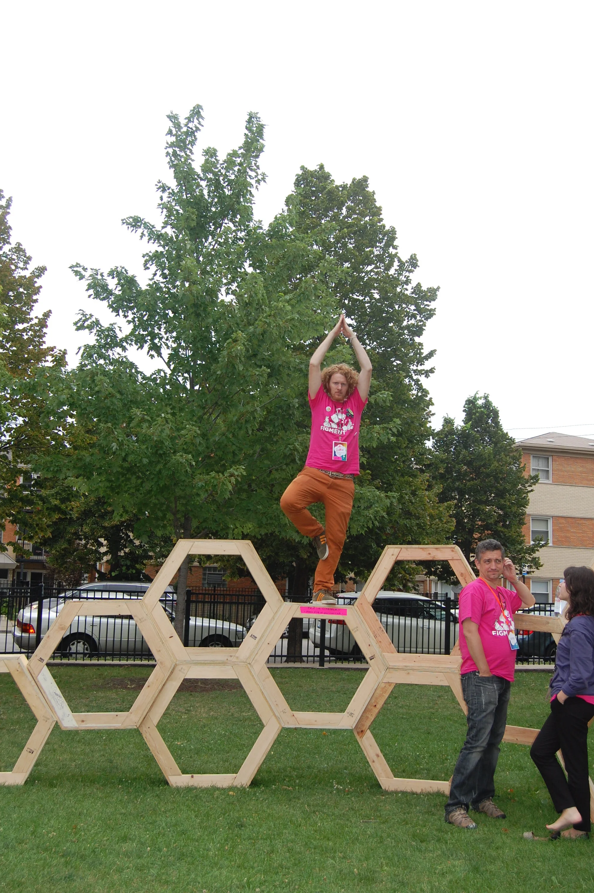 My Goofy Yoga Pose in Front of FIGMENT Founder