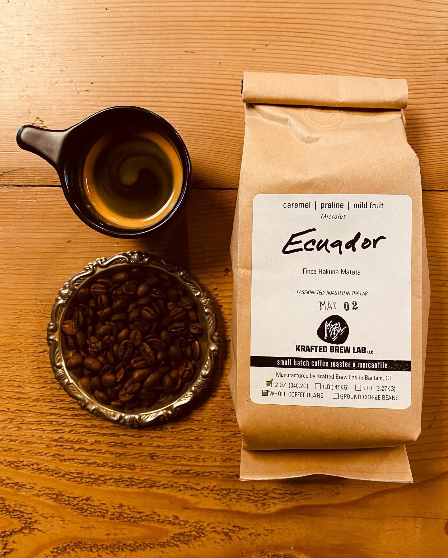 Excited to off our first bean from Ecuador.
A microlot, medium roast with notes of caramel, lemon, praline, and cranberry.
We also have a lot of new offerings that we&rsquo;ll roast up in the coming weeks.
Open today and tomorrow.
Remember to enter s