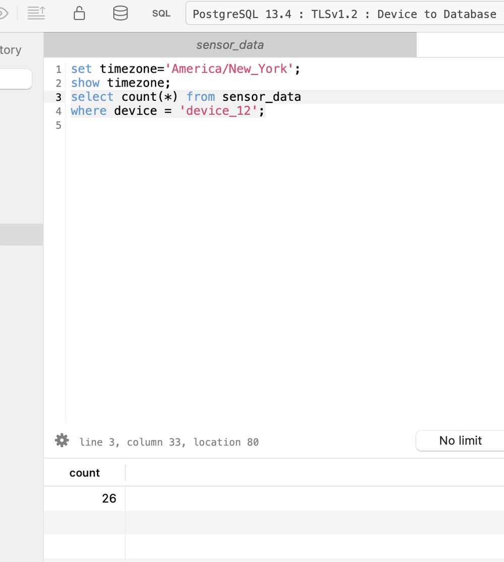 Number of records Device 12 Sent