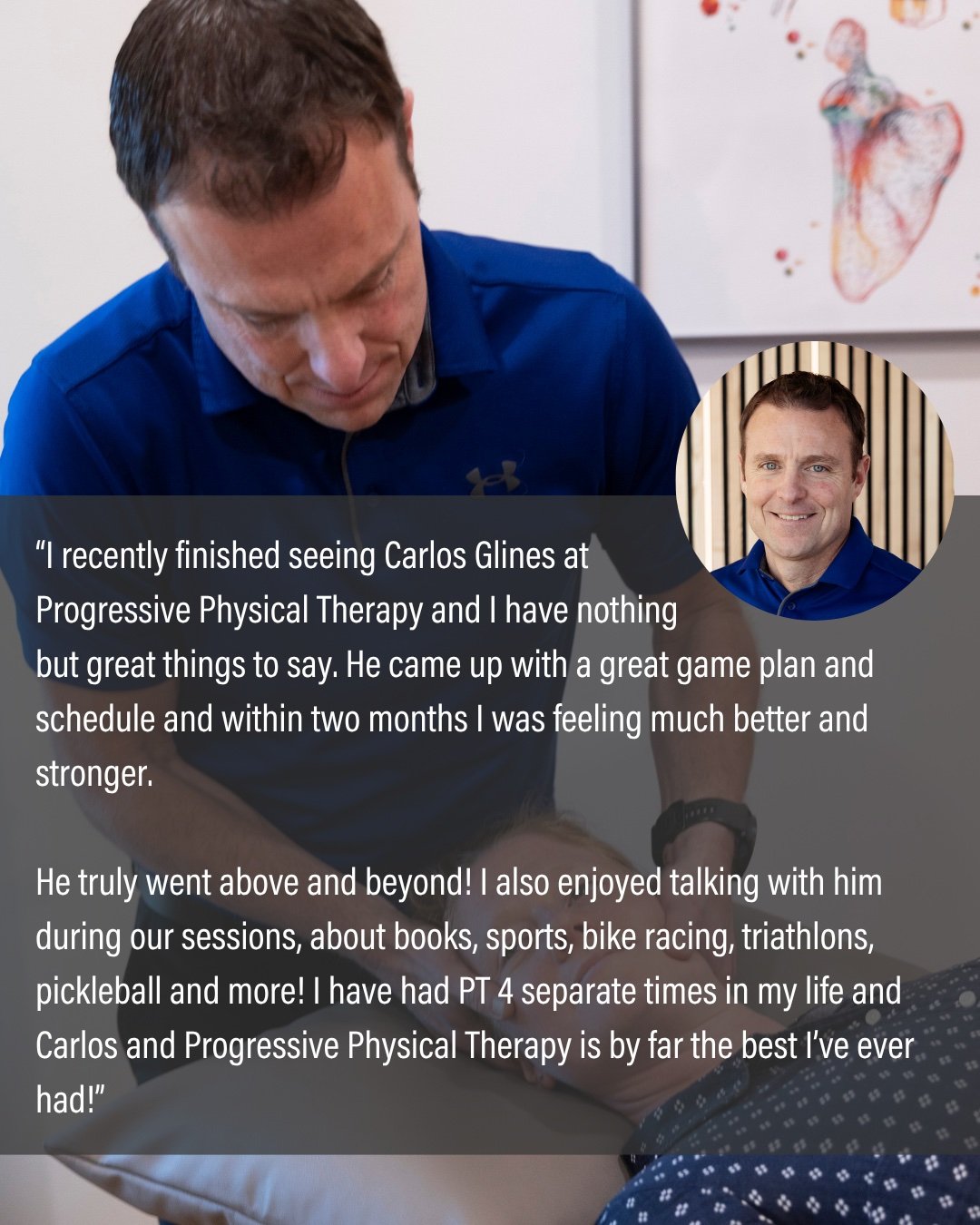 Carlos is passionate about helping his patients meet their functional goals through a team-oriented approach where the patient is instrumental in formulating the plan care. He believes in treating the whole human by utilizing research based manual th