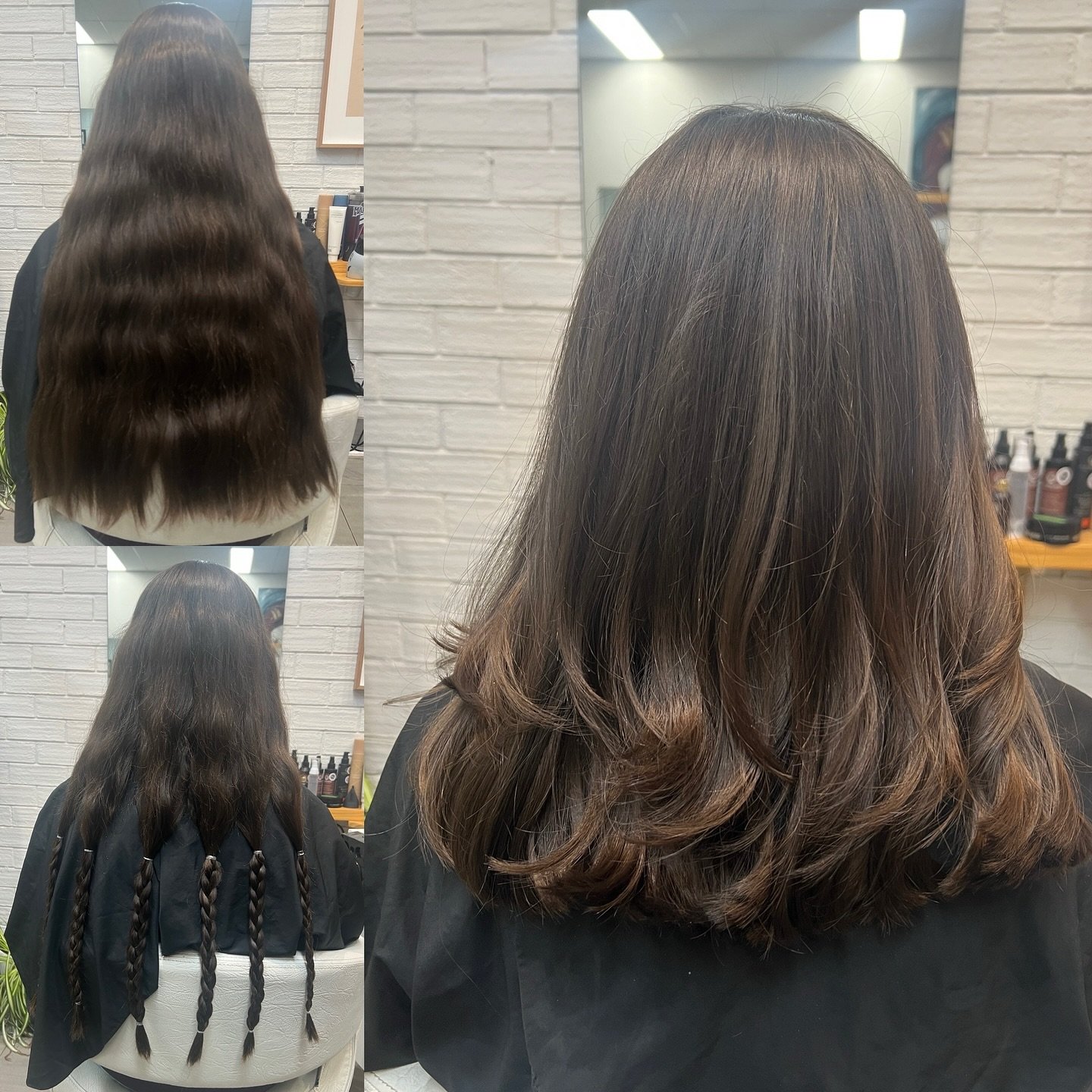 Big chop for this lovely client 🤩✂️ Who donated almost 30cm of hair last week! 
&bull;
@sustainablesalonsanz #sustainablesalons 
&bull;
#blossomorganichair #hairdonation #organichairsalon #salonforster #sustainablesalons #sustainablity