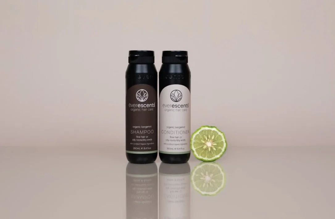 The Organic Bergamot Shampoo and Conditioner are a lightweight formula that cleanses the hair and scalp of excess oil without leaving the hair limp or weighed down. Perfect for fine hair with oily roots
All EverEscents products are free of sulfates, 