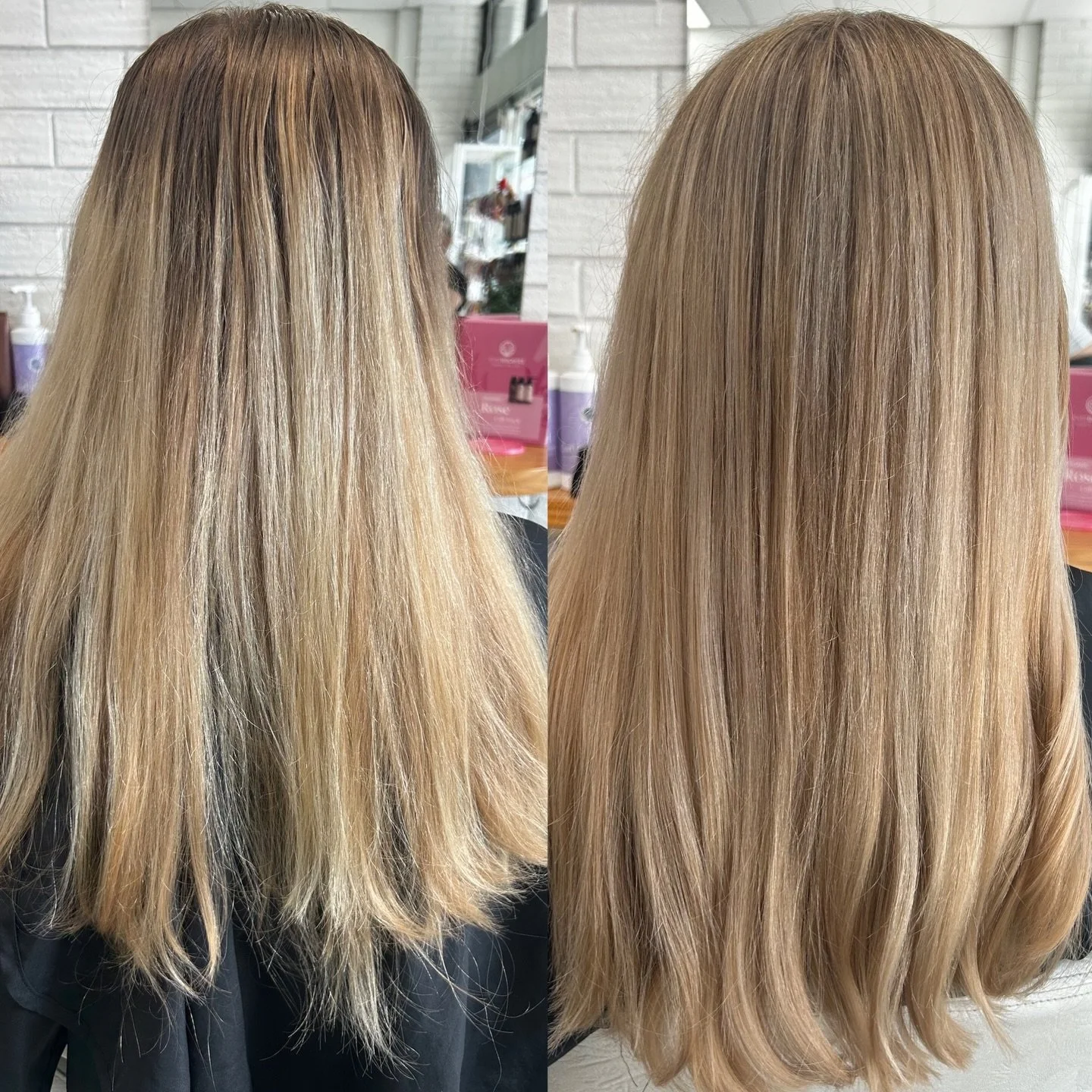 Yesterdays blonde makeover from box dye to a more even soft blonde 🤩🤍
~
@dnaorganics #dnaorganics 
#blossomorganichair #blondefoils #organichaircolour #foils