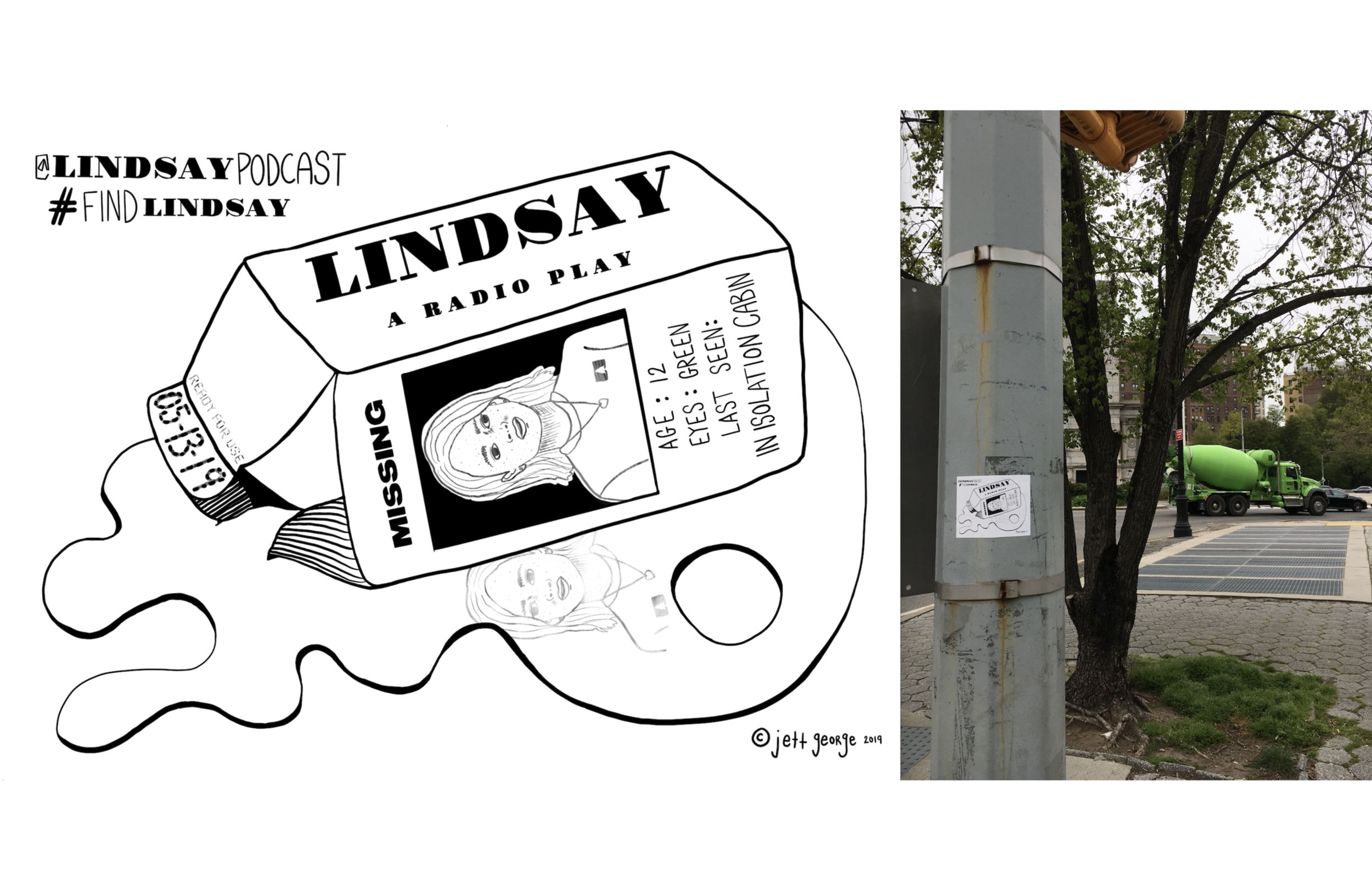  promo sticker design for  Lindsay: A Radio Play  |  2019  