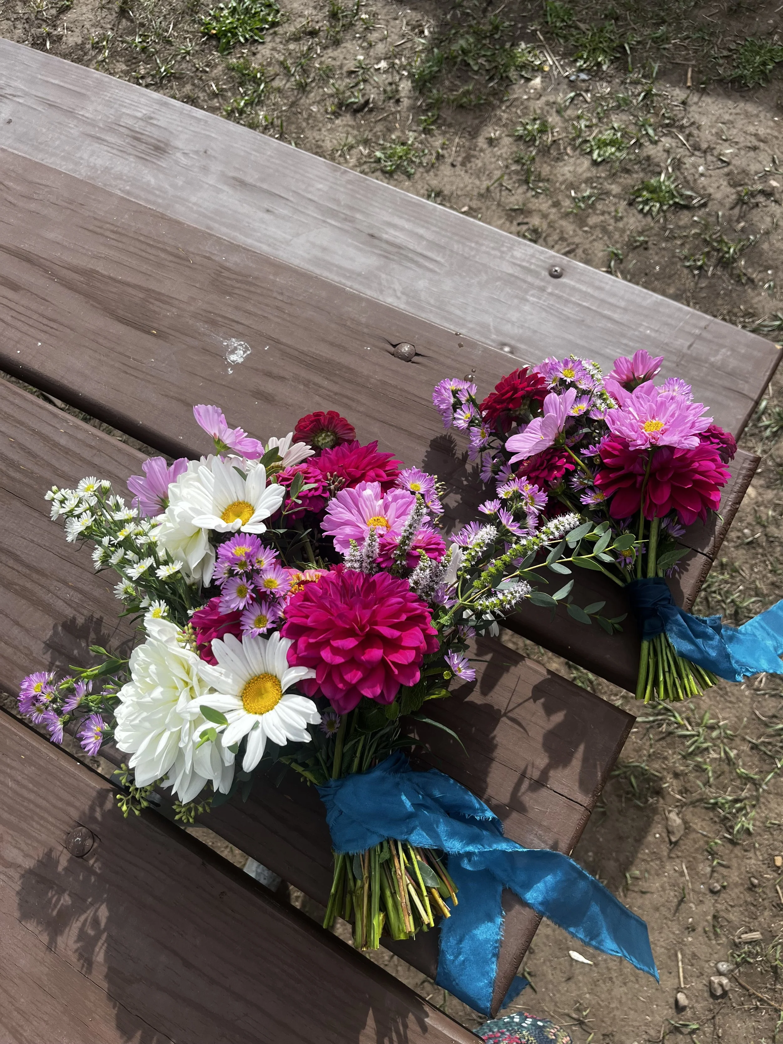 bouquets for Leslie &amp; her daughter - 100% Colorado-grown flowers (&amp; euc by request)