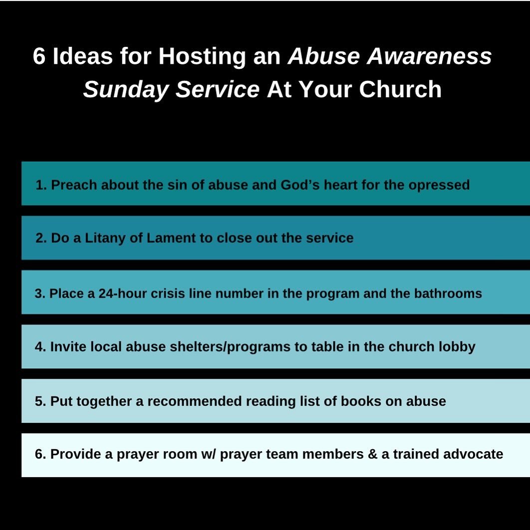 One of the simplest ways your church can begin to create a safer culture is by hosting an &ldquo;Abuse Awareness Sunday Service.&rdquo; Abuse is a sin that thrives in silence - by speaking out against it, you begin to create a culture that is intoler