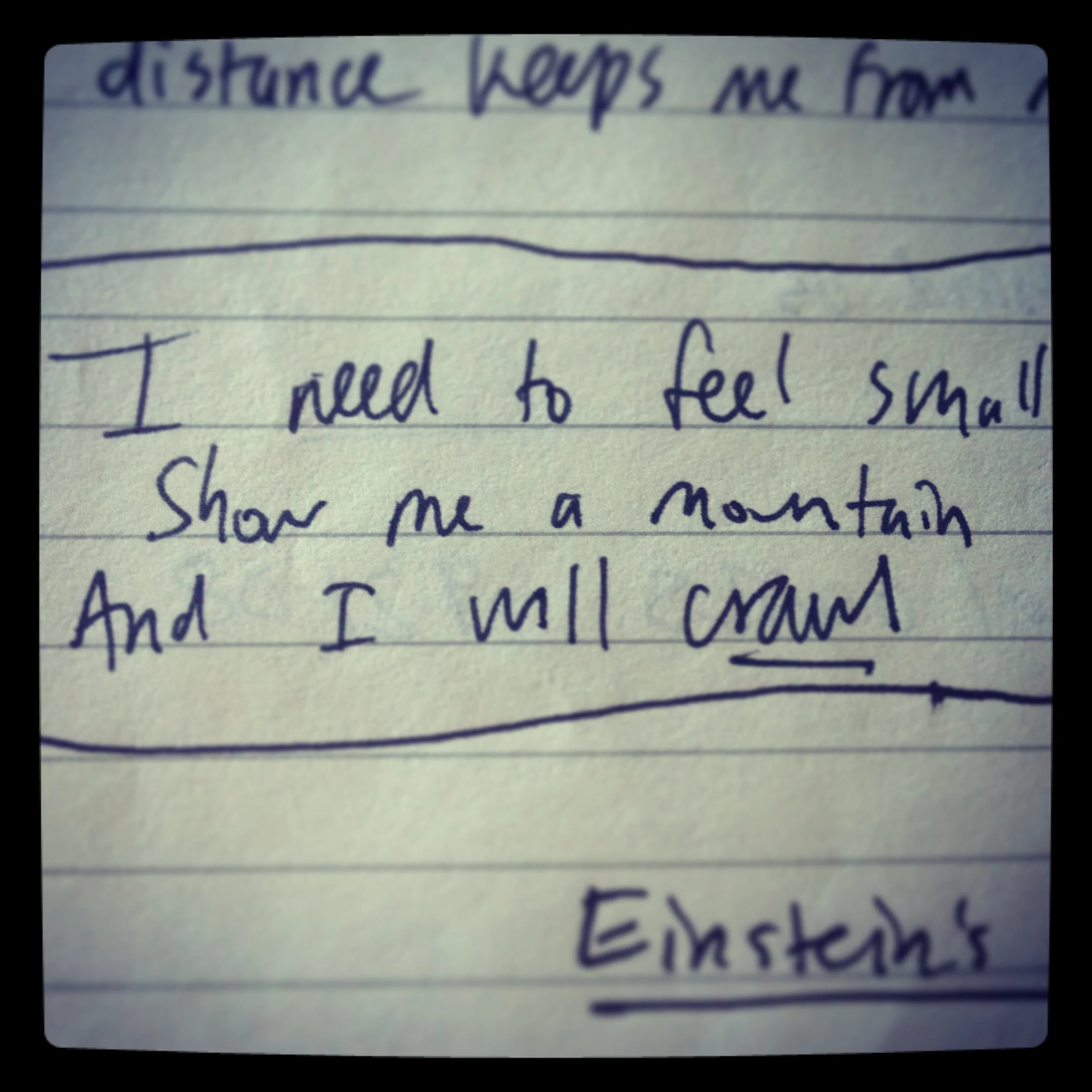 A lyrical fragment I wrote down that would eventually become part of “To the Wind”