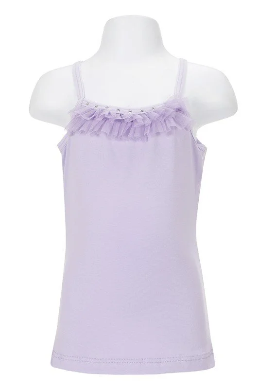 Lavender Tank Top with Faux Crystals