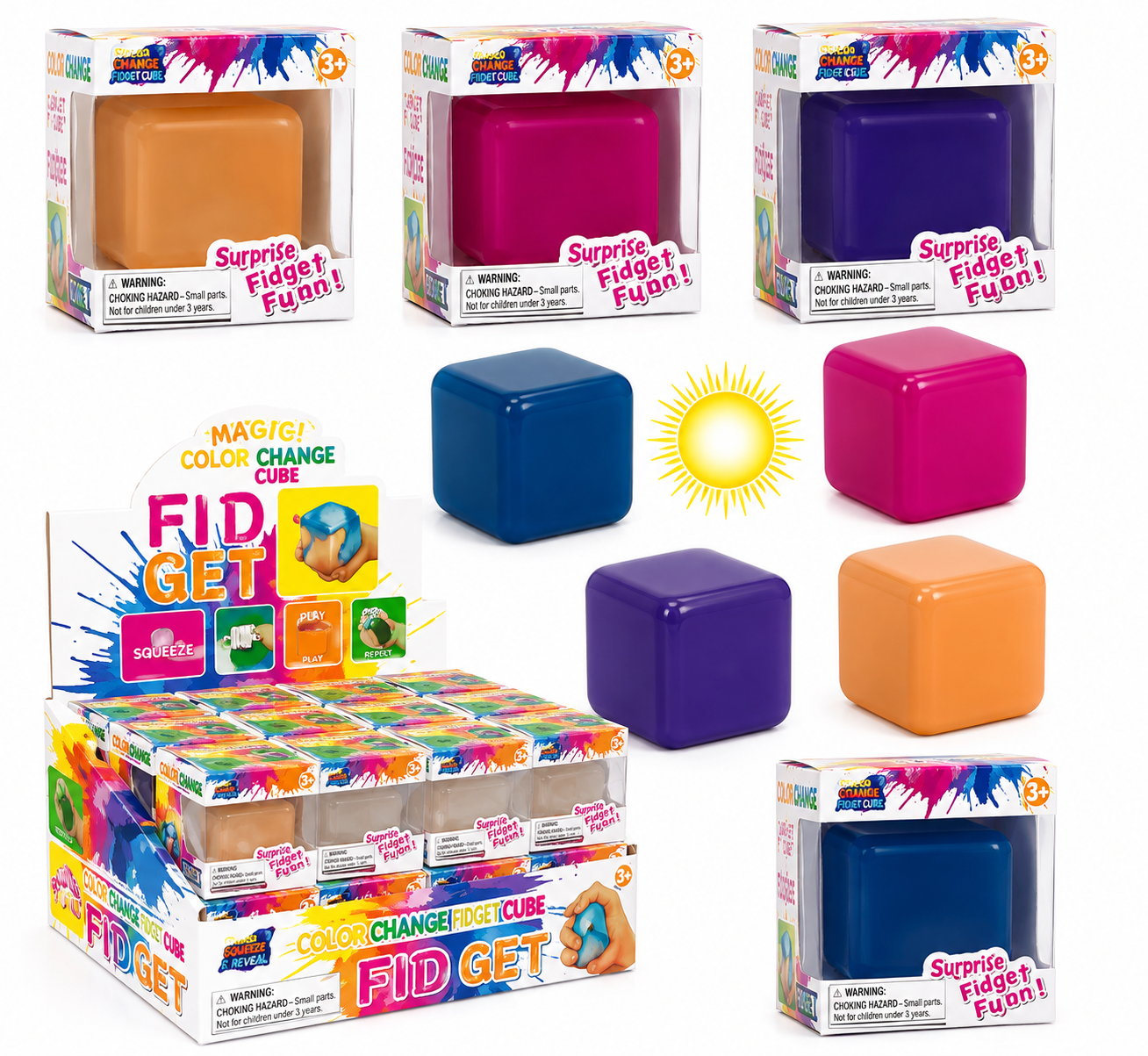 Color Change Mini Cube Squish