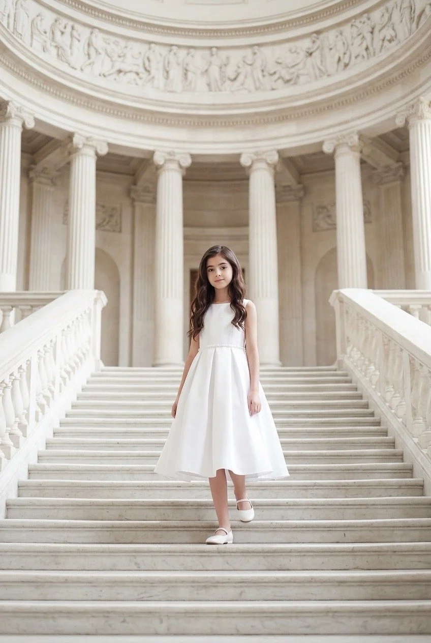 Holy Communion Fully Lined Satin Dress