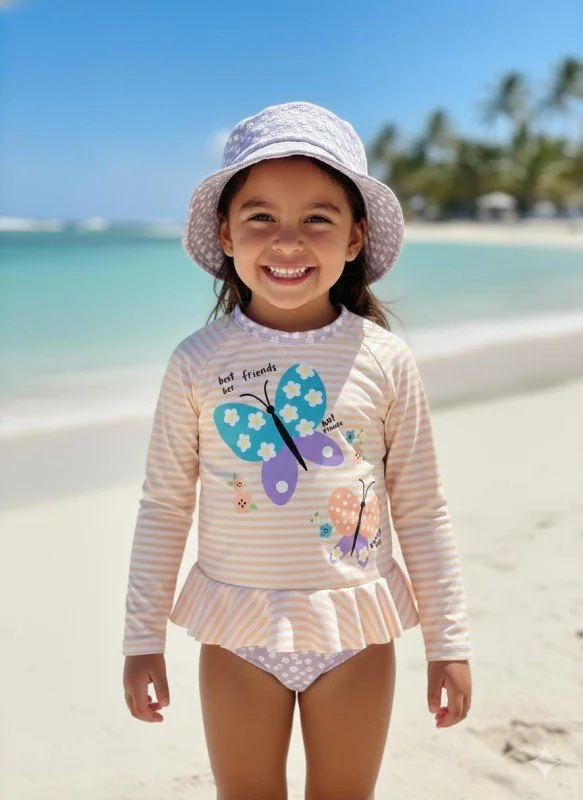Long Sleeve Butterfly Swimsuit