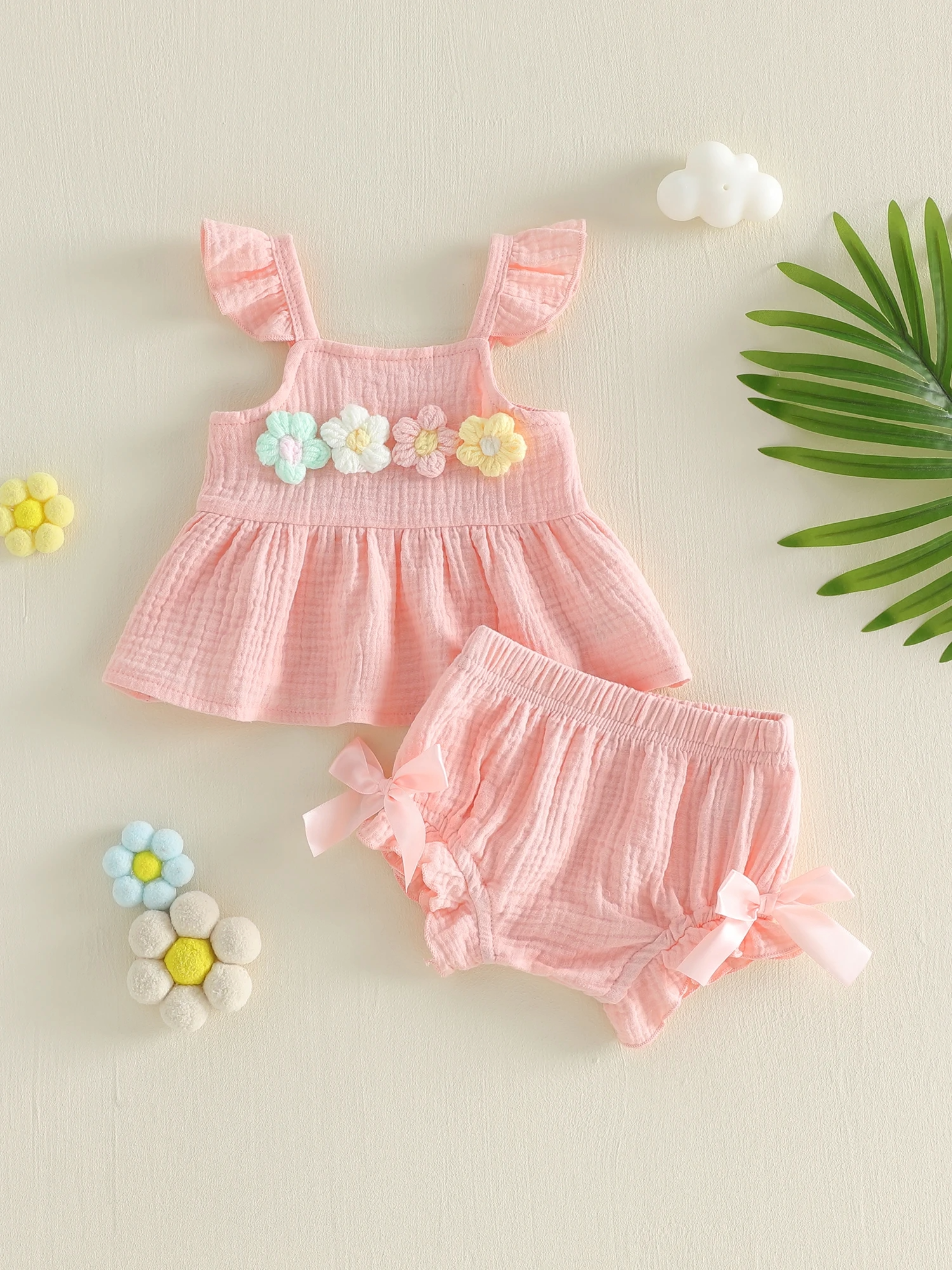 Infant Crochet Set - Pink