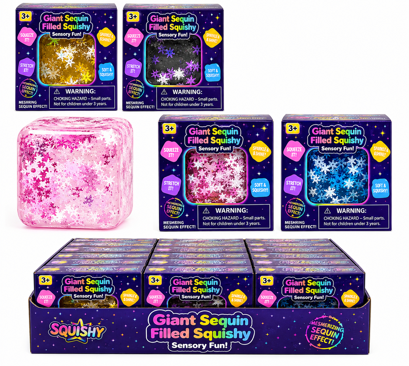 Big Snowflakes Squishy Cube