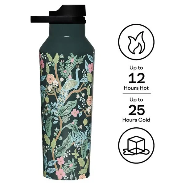 Floral Peacock Insulated Water Bottle