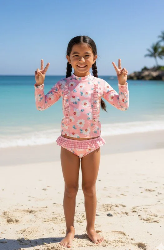 Long Sleeve Bikini Ruffle Swimsuit