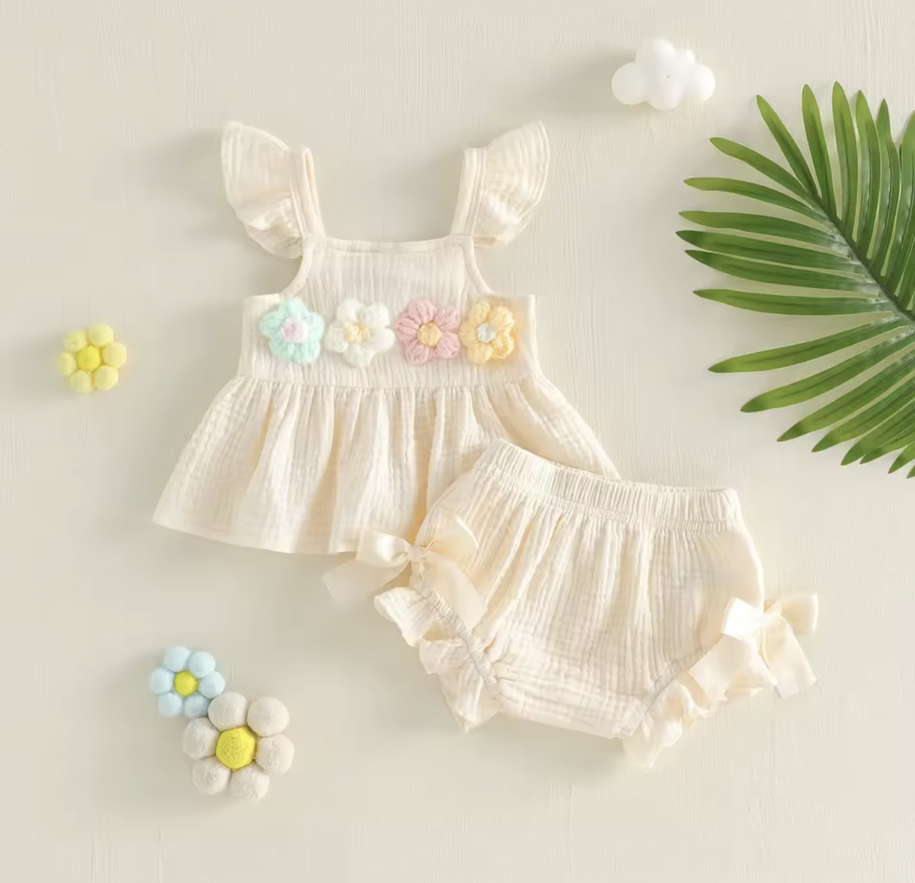 Infant Crochet Set - Beige