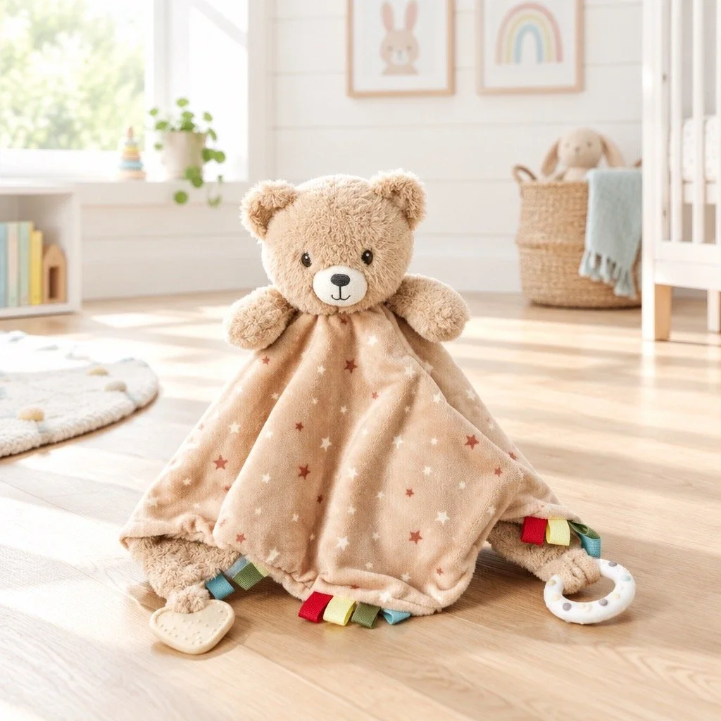 Lovey with Teether & Rattle - Bear