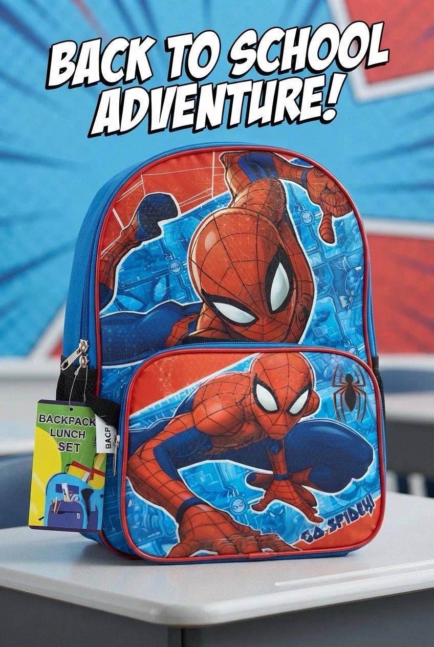 Spiderman 16" Backpack with Lunch Bag