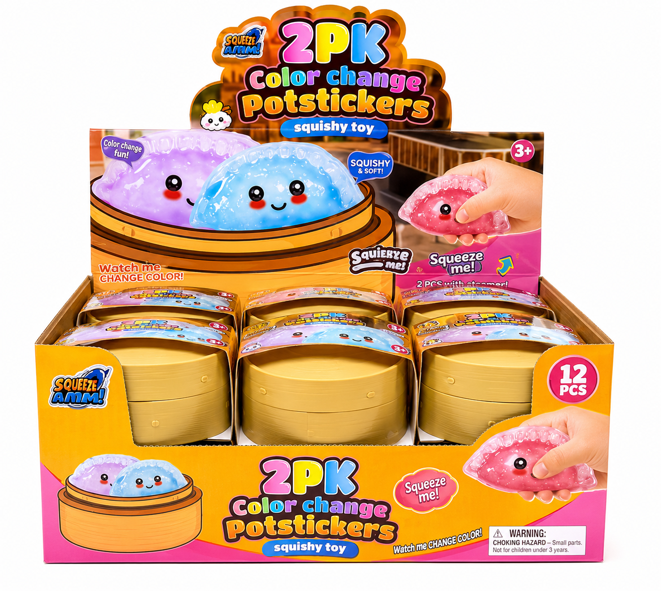 2PK Color Change Potsticker Squishy Toy