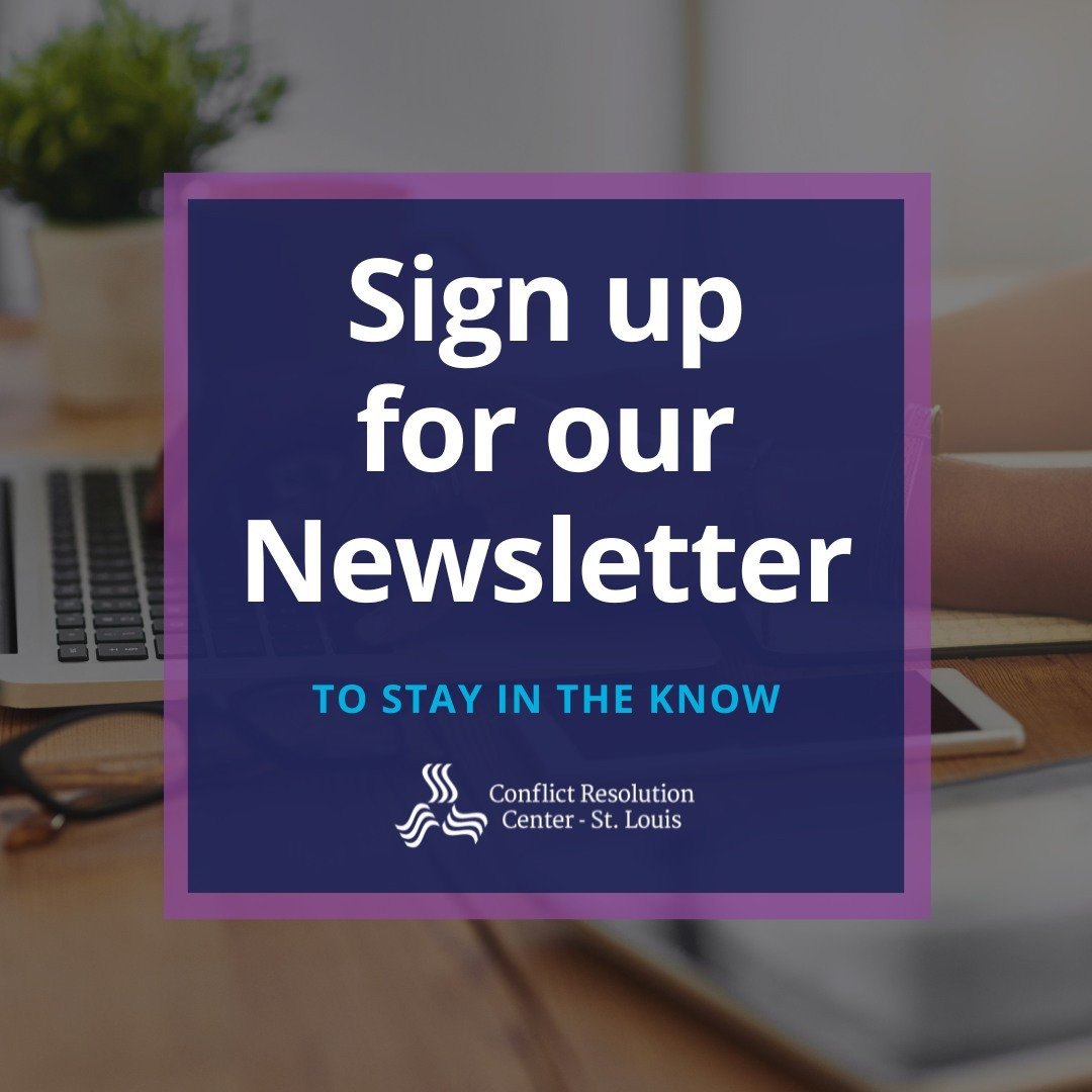 Ready to make #STL a more peaceful place? 📧 Sign up for the CRCSTL newsletter to get opportunities delivered directly to your inbox: crcstl.org/newsletters

#mediation #ConflictResolutionCenter #StLouis #newsletter