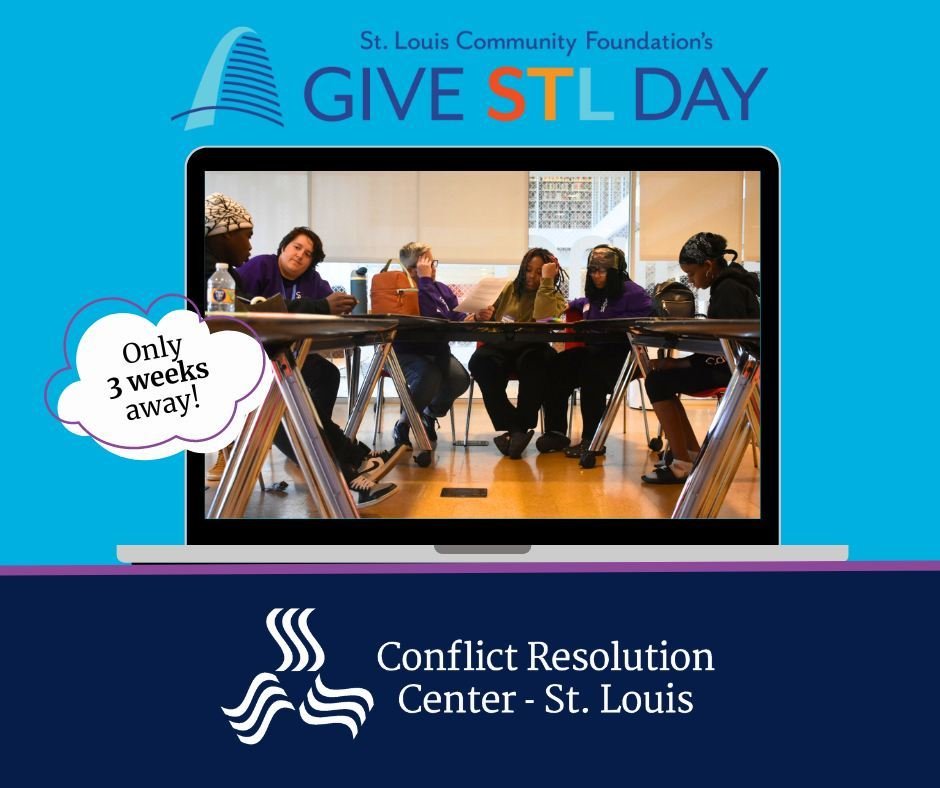 Why should you donate to CRCSTL this year? 💜

Because we believe that conflict resolution education should be available and accessible to youth throughout the St. Louis region. By supporting CRCSTL on Give STL Day, you'll be supporting teens as they