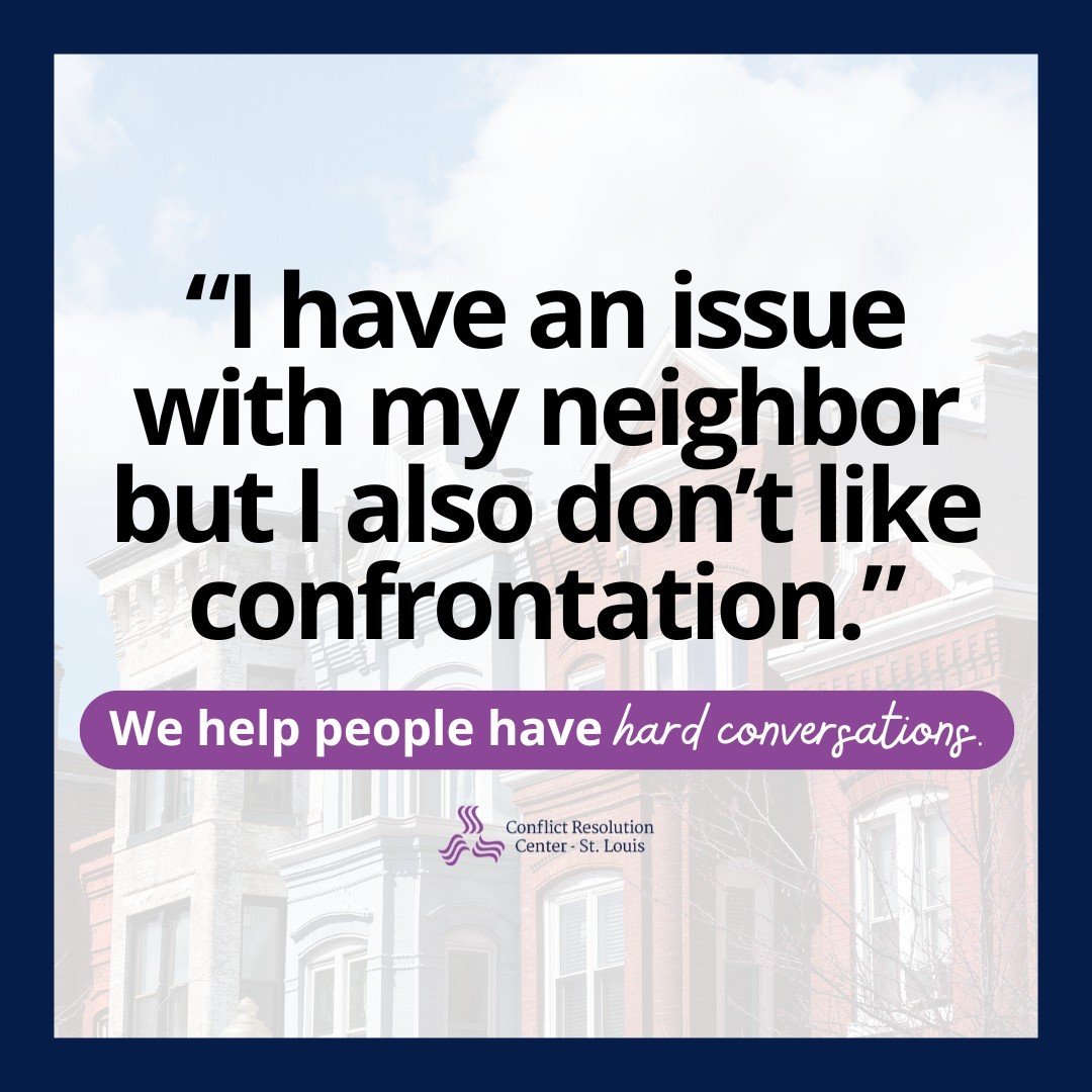 Discussing problems with a neighbor can be stressful and hard. Let CRCSTL help you resolve your conflict professionally! 
Getting started is simple as 1-2-3:

1) Visit crcstl.org/intake on your mobile phone or smart device.
2) Fill out our mediation 