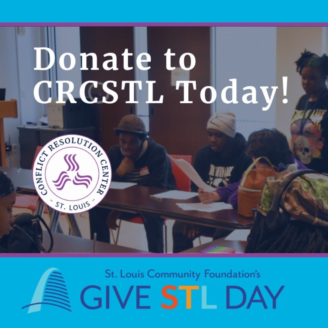TODAY is the day!! #GiveSTLDay is finally here! 🎉 It's the last day to donate, so make it count: givestlday.org/organization/CRCSTL

#SLPM #CRCSTL #314 #StLouis #ConflictResolutionCenter
