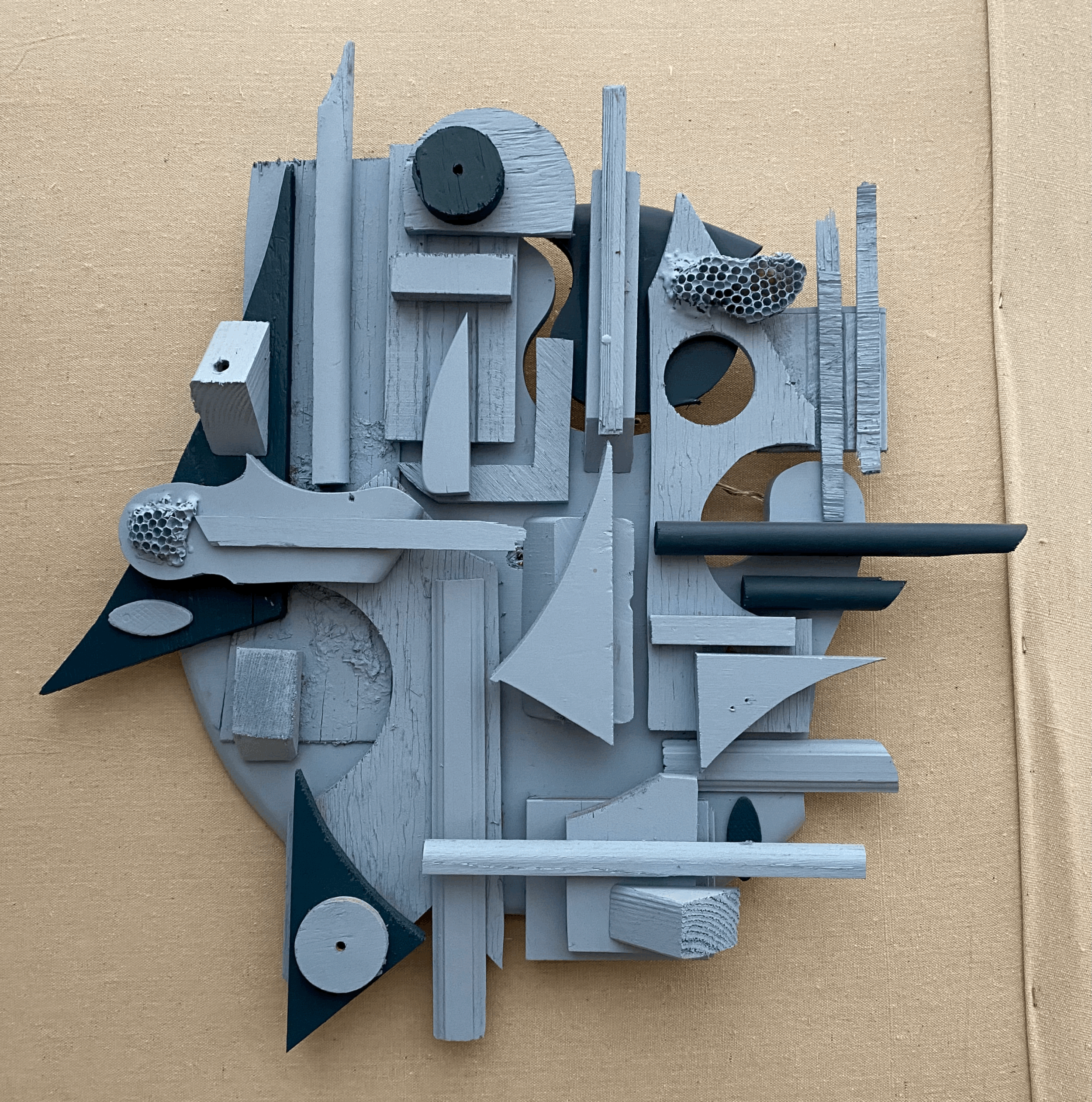 Blue Recycled Wood Piece 