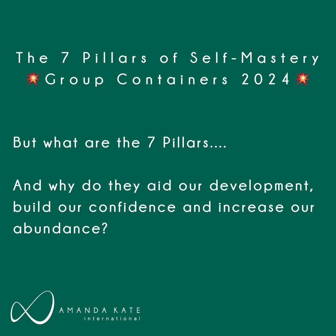 My next intake for the 7 Pillars of Self-Mastery Group Containers is now open.

Starting:
6 February - Self-Mastery in Business, 9.30am - 11am (AEDT)
7 February - Personal Self-Mastery, 7pm - 8.30pm (AEDT)

But what are the 7 Pillars and why would yo