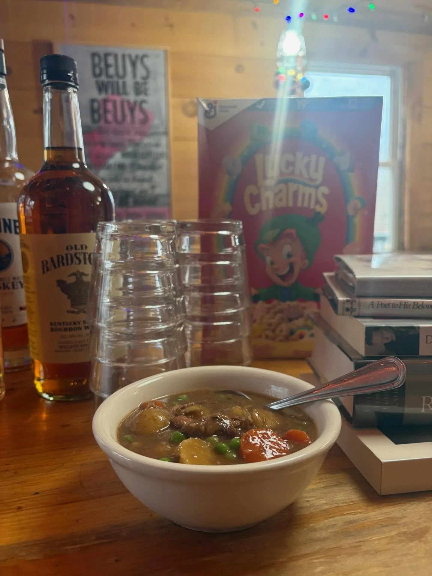 Lucky Charms, Lamb Stew, and Drunk Reading. All day&hellip;.