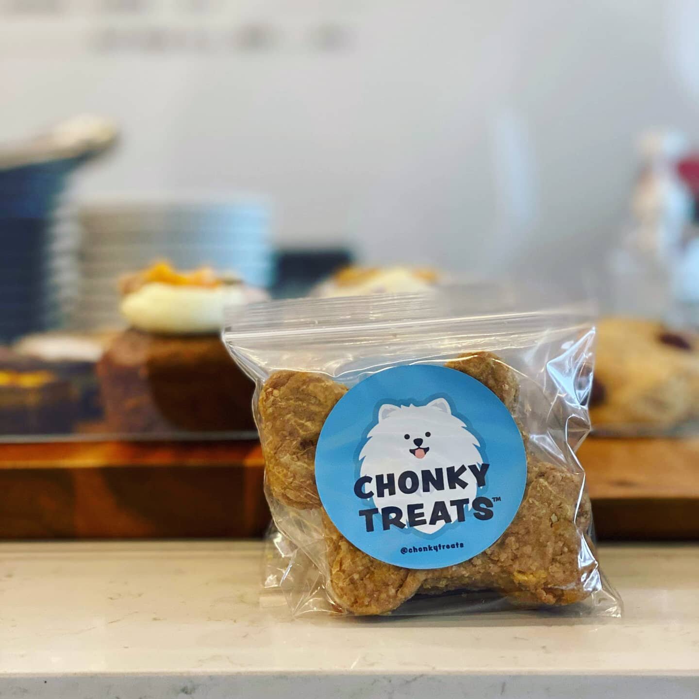 Congrats to @chonkytreats our dog treat supplier! She started her endeavor as a side project and from that a business has grown! 

Our dog patrons will be happy to know that these &quot;impawsibly delicious&quot; dog treats are made from human grade 