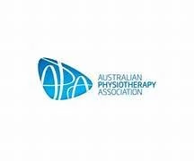 Logo of the Australian Physiotherapy Association featuring a stylized blue and white globe with the organization's name