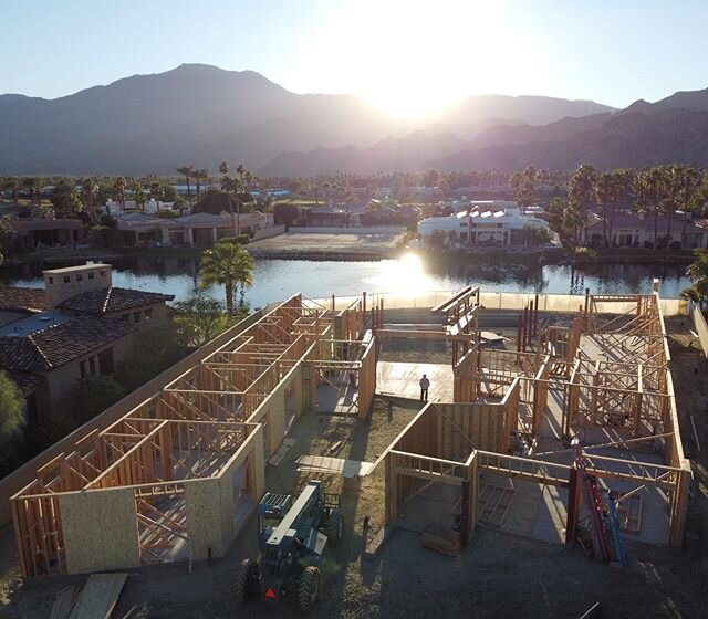 The owner checking on our progress. 
#customhomebuilder #customhome #framing #sunset #laquinta #desertliving #pgawest